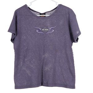 Harley Davidson Motorcycles Purple Short Sleeve Women's XL